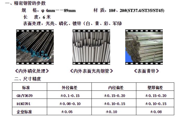 精密精轧钢管参数